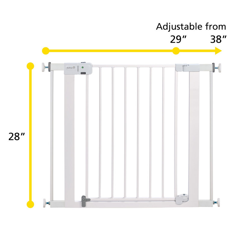 Gray Metal Pressure Mounted Auto-Close Safety Gate