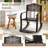 2 PCS Patio Rocking Chair Outdoor Cast Aluminum Rocker with Footrest & Backrest