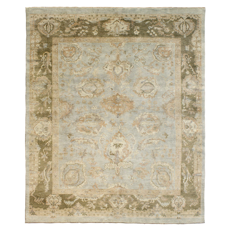Wool Oriental Area Rug in Beige/Brown, Rectangle 6' x 9'