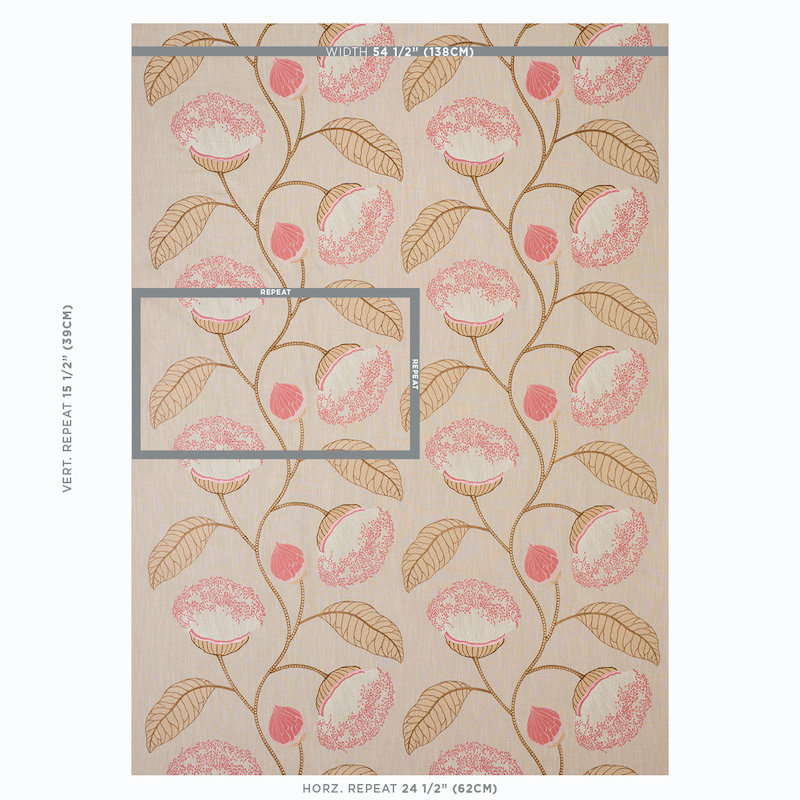 Celinda Embroidery Fabric, Pink