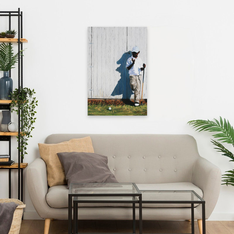 Art du golf figuratif pour enfants, H 24 po x l 16 po
