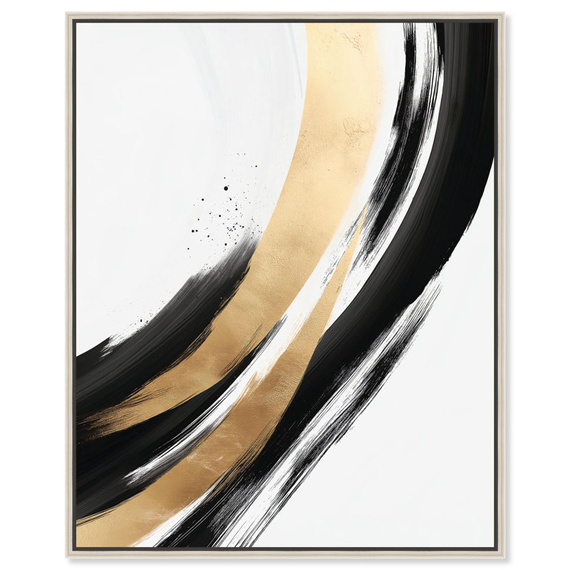 «Golden Swirl III», reproduction sur toile par Gold Remedy, H 31 po x l 25 po, Cadre argenté