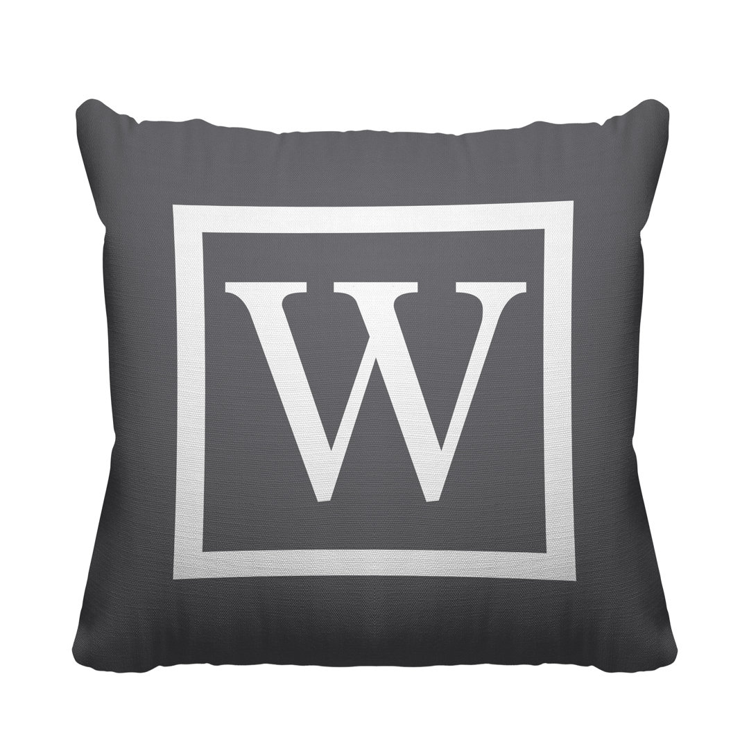 Monogram Printed Indoor/Outdoor Throw Pillow ULLI HOME