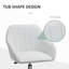 Bureau ajustable en similicuir blanc avec siège pivotant et structure en métal, 9,2 po