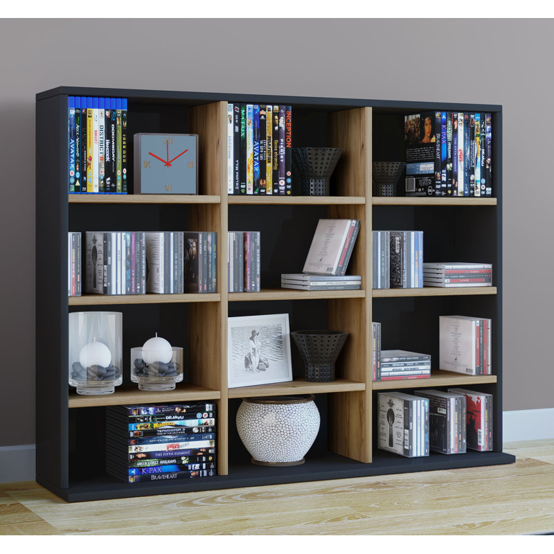 Amabella 82cm H x 102cm W Standard Bookcase, Anthracite