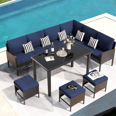 Ensemble de 7 pièces de mobilier d'extérieur pour petit patio