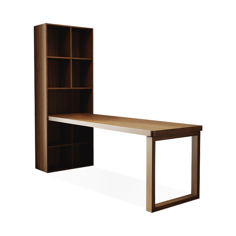 Brown Rectangular Solid Wood writing desk, Left Hand Return, 70.87" H x 62.99" W x 23.62" D