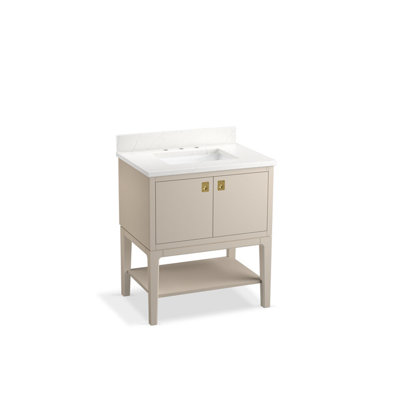 Seagrove By Studio McGee 30 in. Bathroom Vanity Cabinet With Sink And Quartz Top, Light Clay, Light Clay