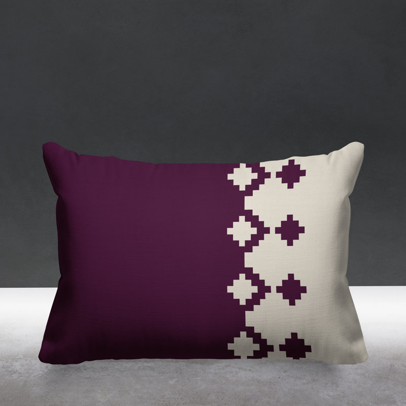 Coussin intérieur / extérieur Moki Southwestern, Mauve