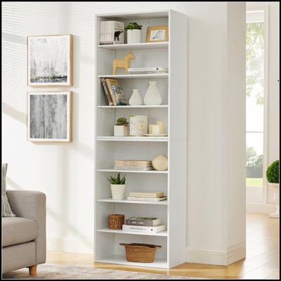 Versatile CD DVD Storage Cabinet with 8 Adjustable Shelves, Multi-Functional Bookcase for Home and Office Use