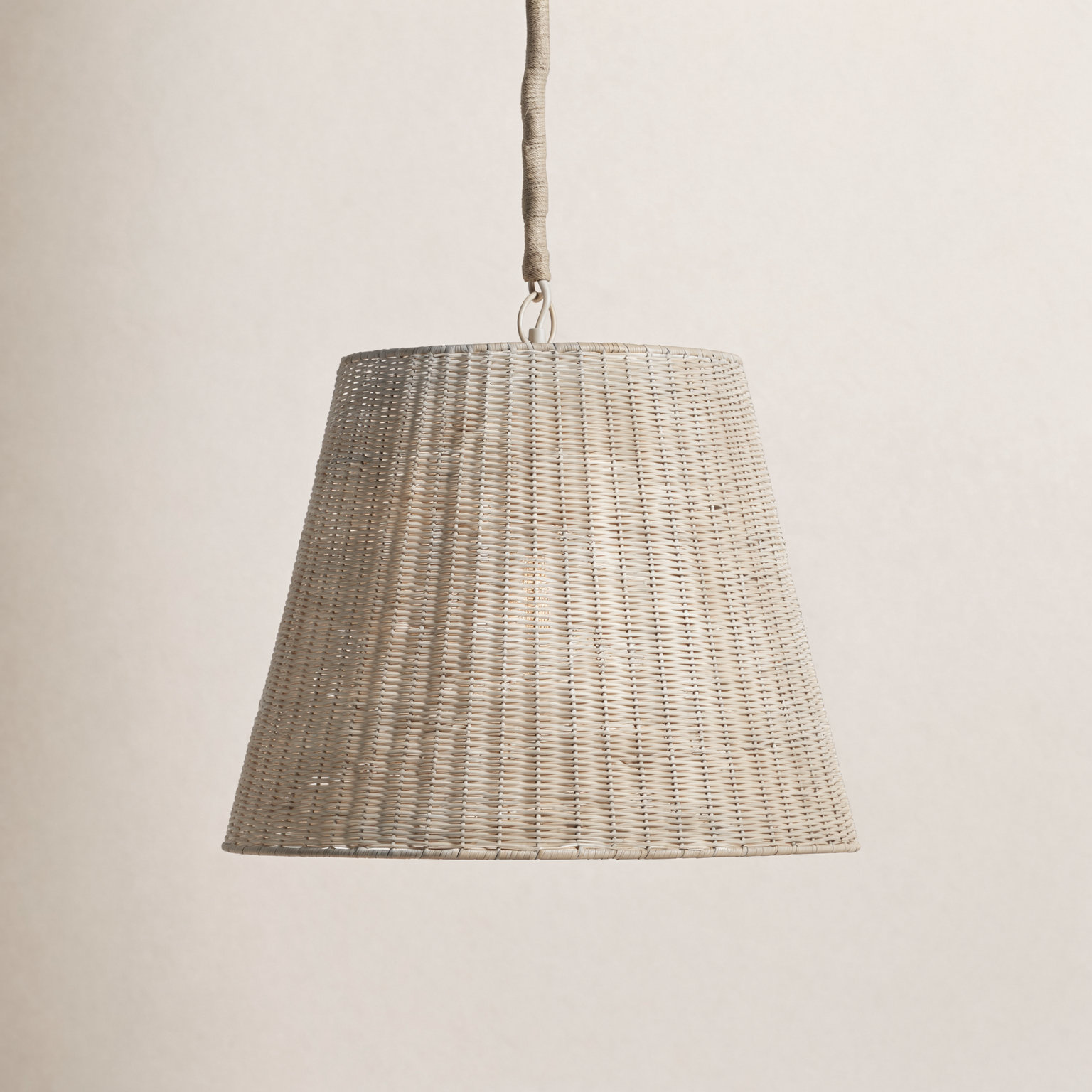 Single Light Pendant, 92"H x 19"W x 22"D