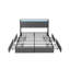 Structure de lit plateforme en métal gris à 4 tiroirs avec DEL RVB et station de charge Jix Living Hub l 62,6 po x P 87,4 po x H 41,7 po
