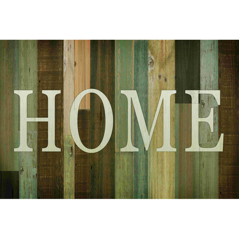«Wood Texture Home» - Art textuel sur toile tendue, H 12 po x l 18 po