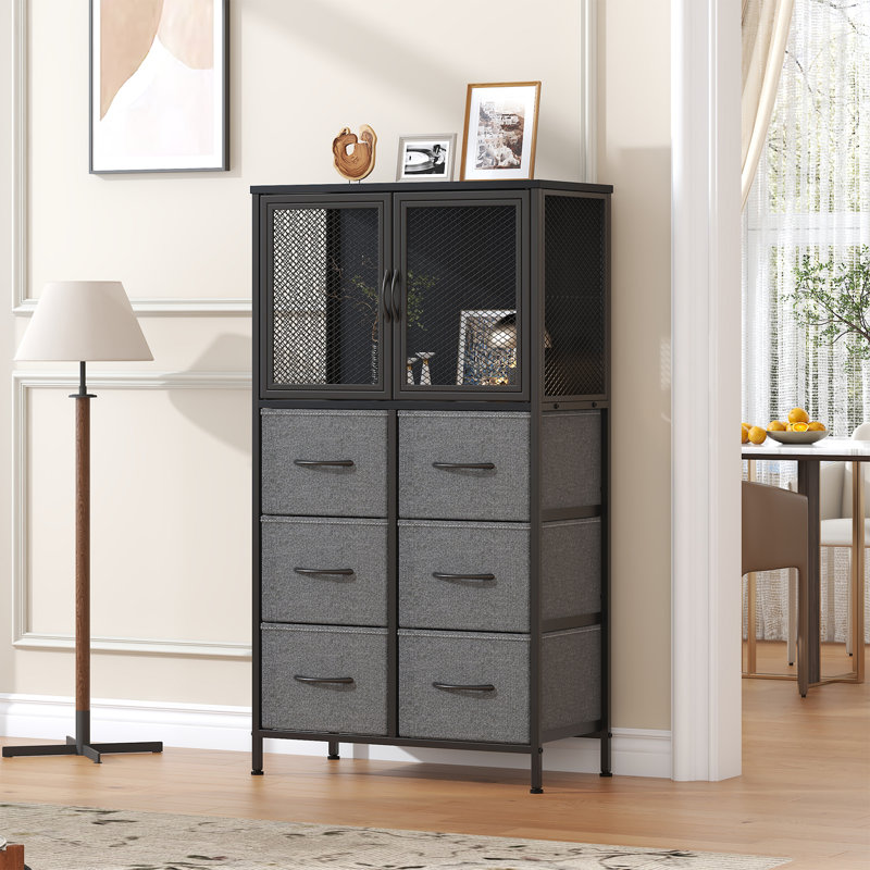 Steel 2 - Door Rectangle Accent Cabinet, Deep Grey