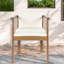 Ensemble de 2 chaises de patio modernes en bois d'acacia pour les repas en plein air