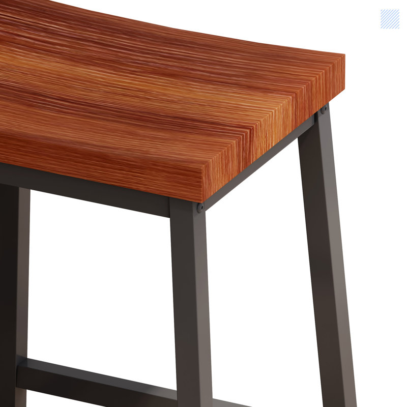 Ensemble de table de salle à manger 4 pièces avec structure en métal et 2 tabourets + 1 banc, Light Brown