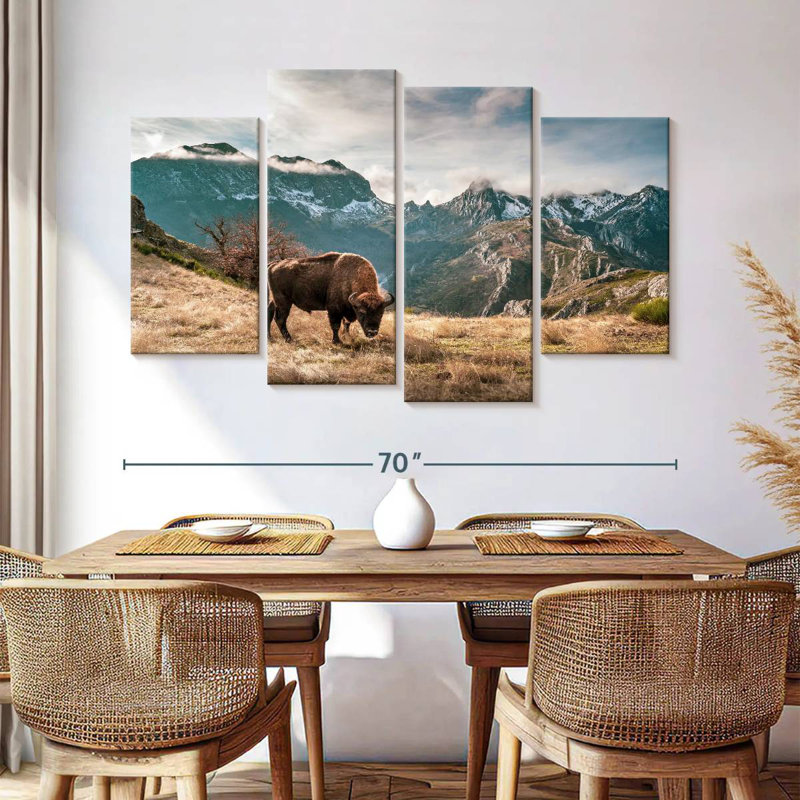 Bison By The Mountains, 42" H x 68" W