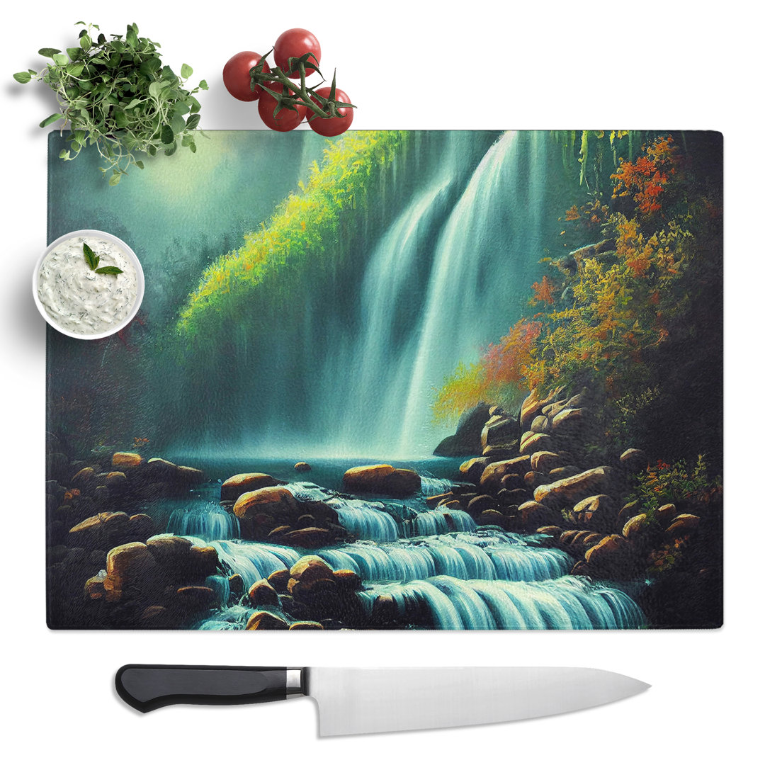 Fearless Waterfall  Glass Chopping Board