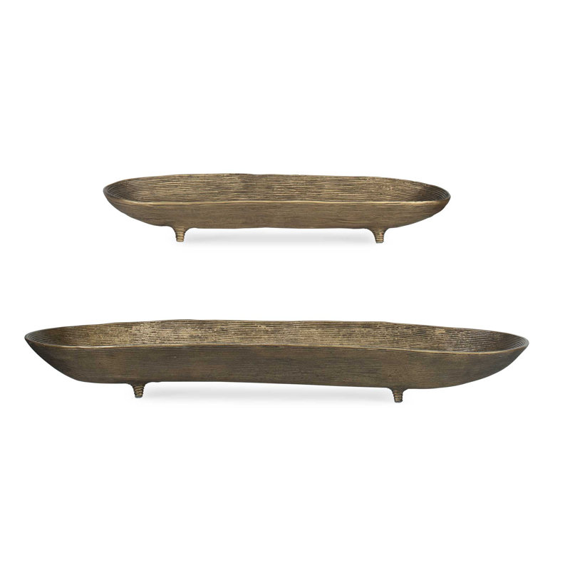 Ensemble de 2 bols ovales en laiton Uttermost Stratum