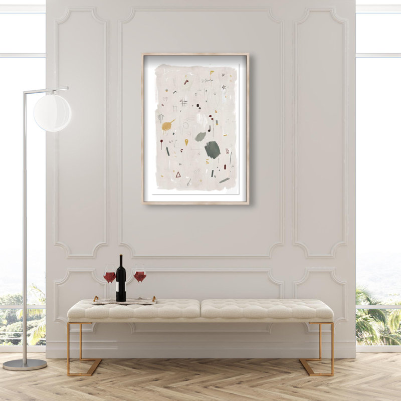 Oliver Gal Pieces of Me Abstract - Luxury Shadowbox Framed Wall Art, 26" H x 18" W, Cream