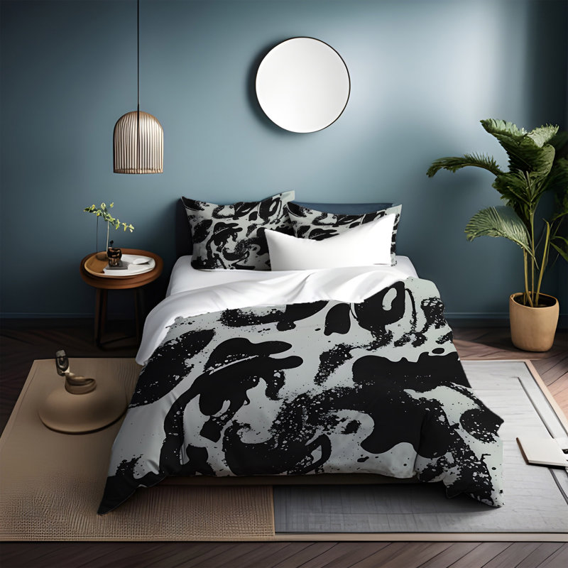 Polyester Abstract Duvet Cover, King Duvet Cover + 2 King Shams