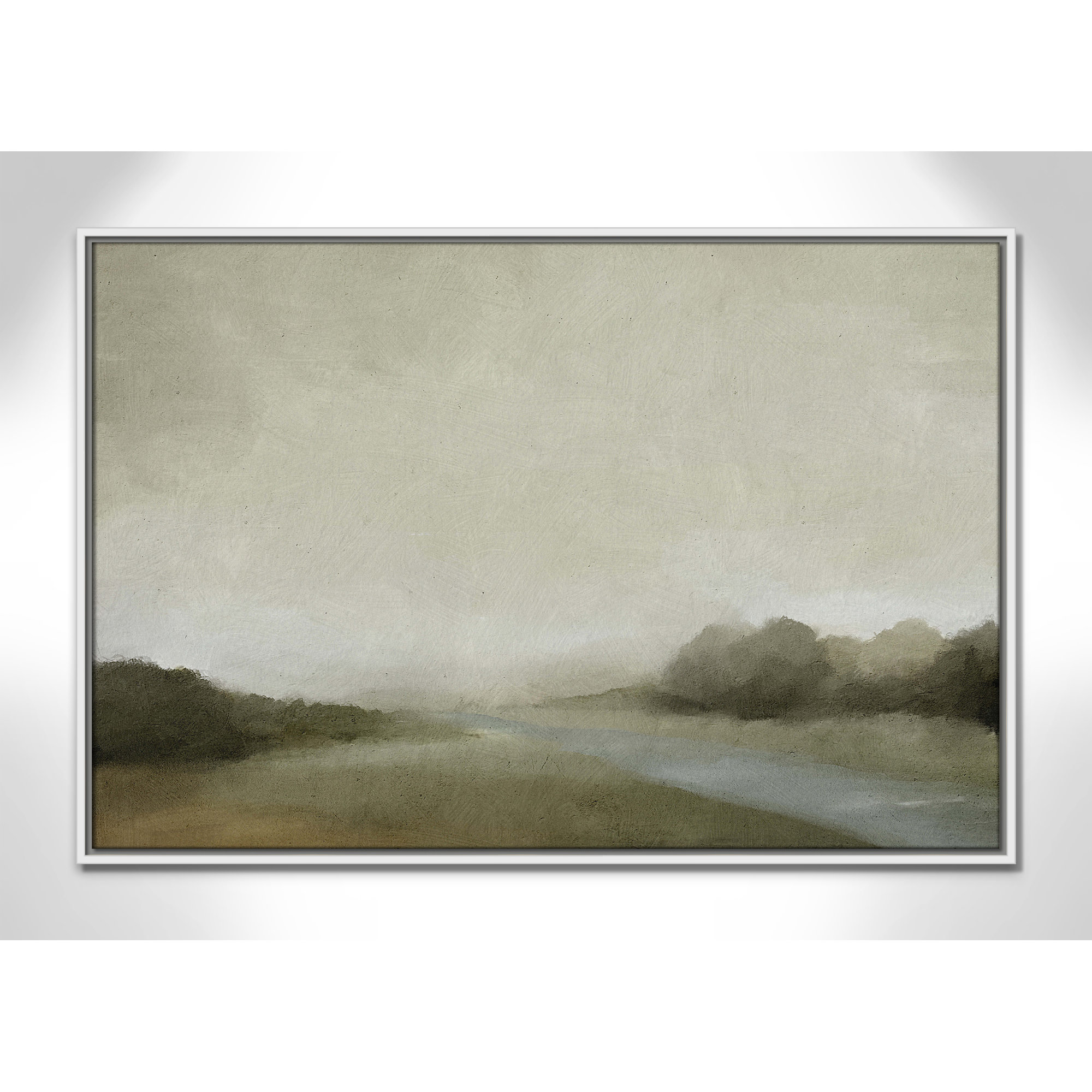 Vanora - Floater Frame Canvas, White, 25.5" H x 37.5" W
