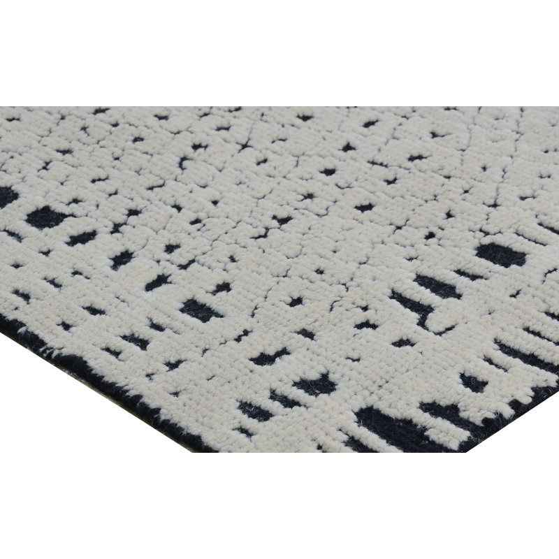 Tapis gris en laine noué à la main, Rectangle 6 pi x 9 pi