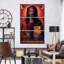 Jésus-Christ noir sur toile, ensemble de 3 pièces-368814285
