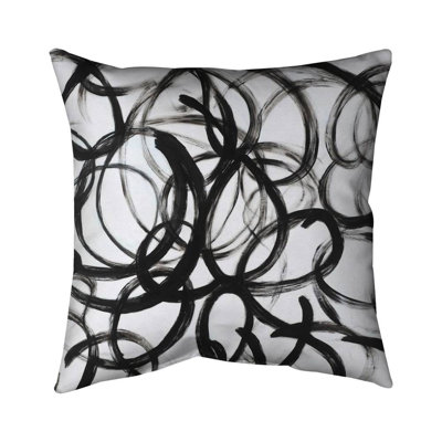 Abstract curly lines - 16"x16" Throw pillow cover - Poly twill - Print on demand