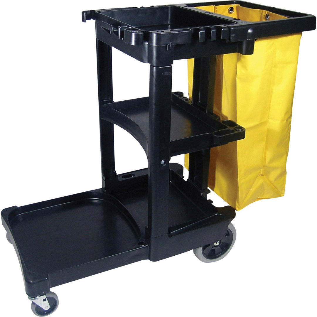 Janitor Cart w/ Zipper Vinyl Bag Utility Cart Rubbermaid