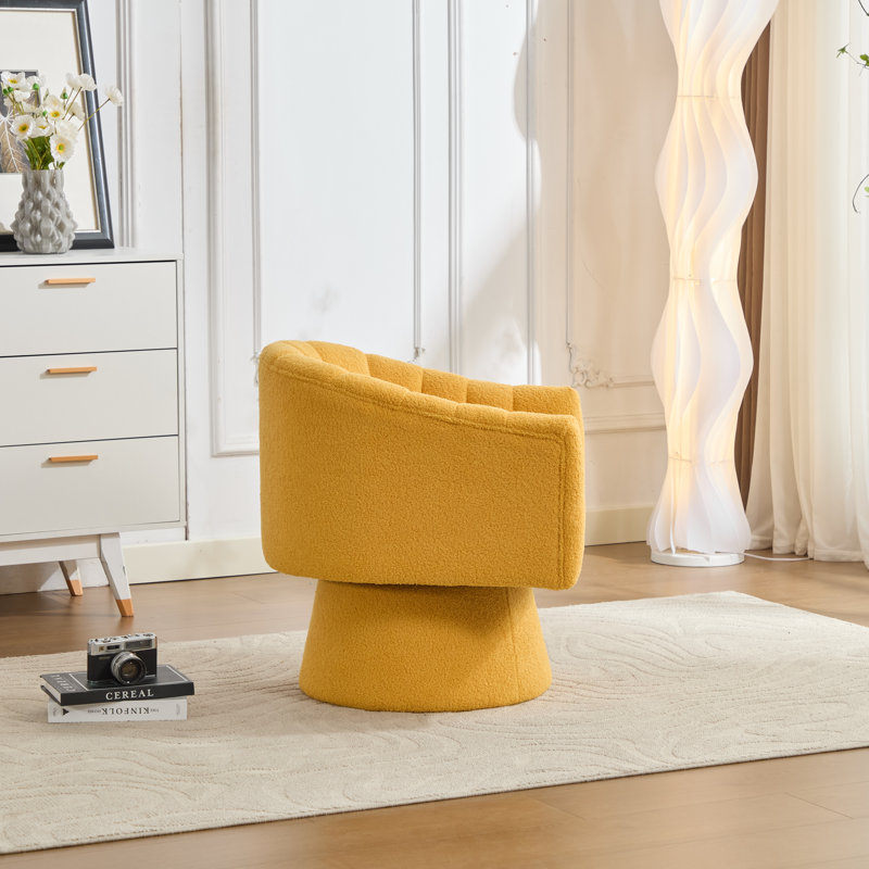 Swivel Barrel Chair, Yellow