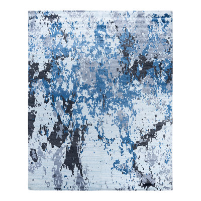 One-of-a-Kind Rectangle 8'2" X 10'2" New Age Silk Area Rug Blue