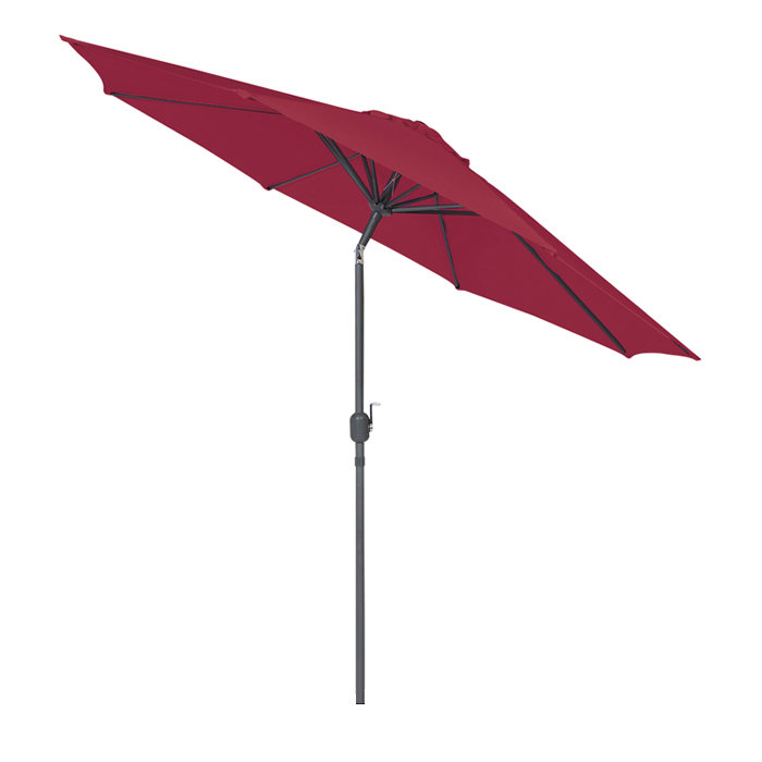 Parasol de marché 8 pi lb international, rouge, Inclinaison manuelle