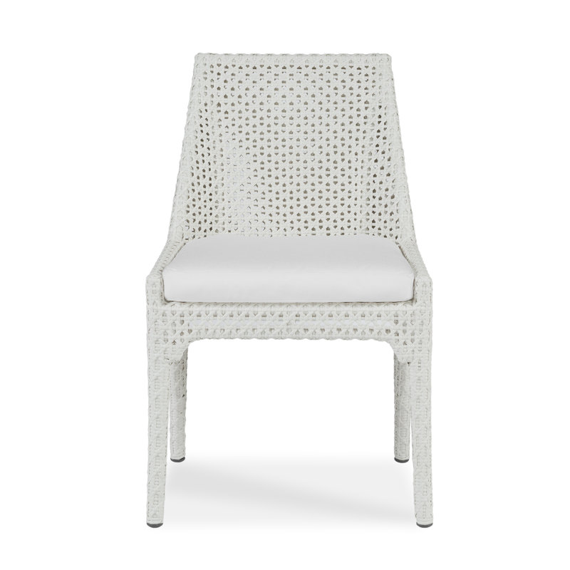 Tangier Outdoor Dining Side Chair, Chalk White, Tan 71617L24