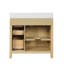 Ensemble de meuble-lavabo autoportant 36 po en chêne classique avec comptoir en quartz T Tition