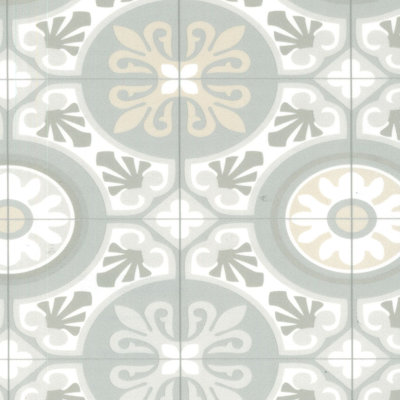 White Grey Designer Non Slip Vinyl Flooring For LivingRoom, Kitchen, 2.0mm Cushion Backed Vinyl Sheet  300cm X 500cm