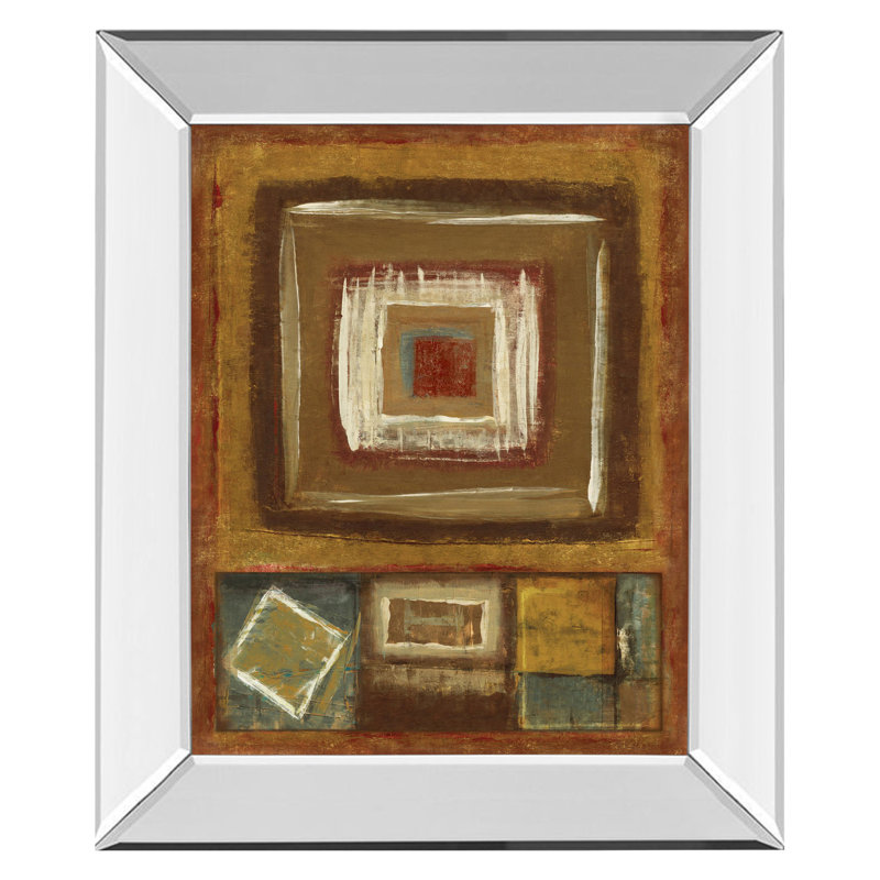 Art mural géométrique chaleureuse - 22 po x 26 po - Cadre en miroir