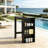 3-Tier Bar Table with Guardrail Shelves