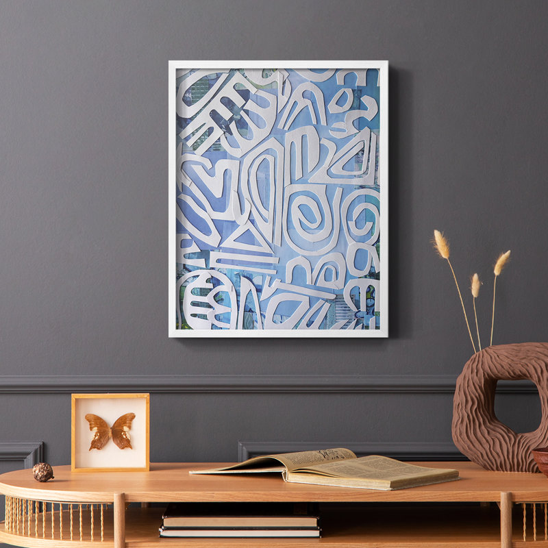 Santorini, reproduction encadrée - bois massif, H 28 po x l 22 po, Cadre simple blanc