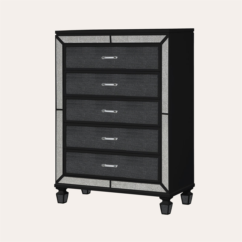 Commode 5 tiroirs l 37 po MIGGINS, Noir