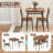 3-Piece Wood Square Kitchen Table & Chair Set w/ Metal Frame Storage Rack