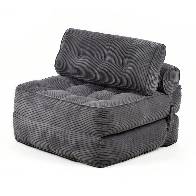 Folding Sofa Bed,3in1 Convertible Sleeper Chair with Pillow,Lazy Floor Sofa Foldable Corduroy Futon Boneless Couch Mattress with Back Support,for Small Space, Living Room Bedroom,Single