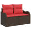 vidaXL Garden Sofa Set Brown Poly Rattan-1939164437