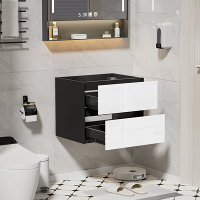 Base de meuble-lavabo simple 24 po blanc seulement, lavabo non inclus