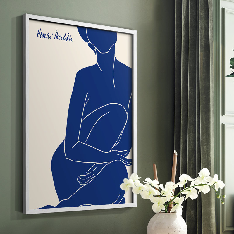 Matisse DI, reproduction encadrée - bois massif, Blanc, H 14 po x l 11 po