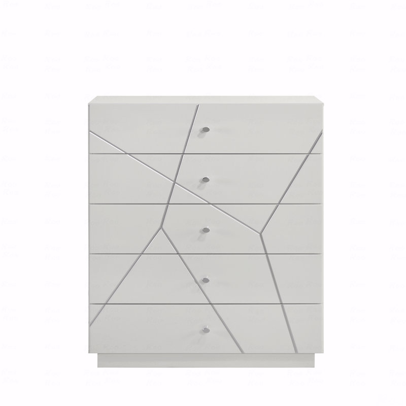 Commode - Finition laquée avec motif géométrique et tiroirs spacieux