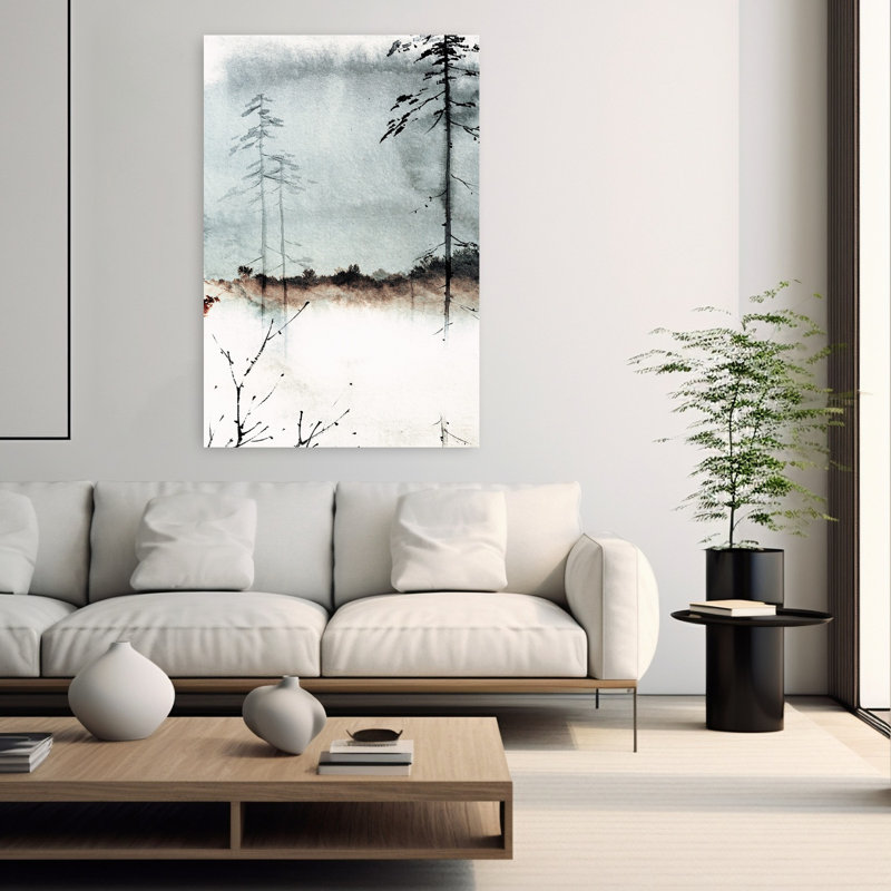 Contemporary Art Contemporary Rustic Serene Forest Landscape Wall Art by Treechild - Wrapped Canvas Print