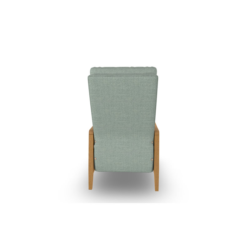 Modern High Leg Recliner, Honey Birch, Capri