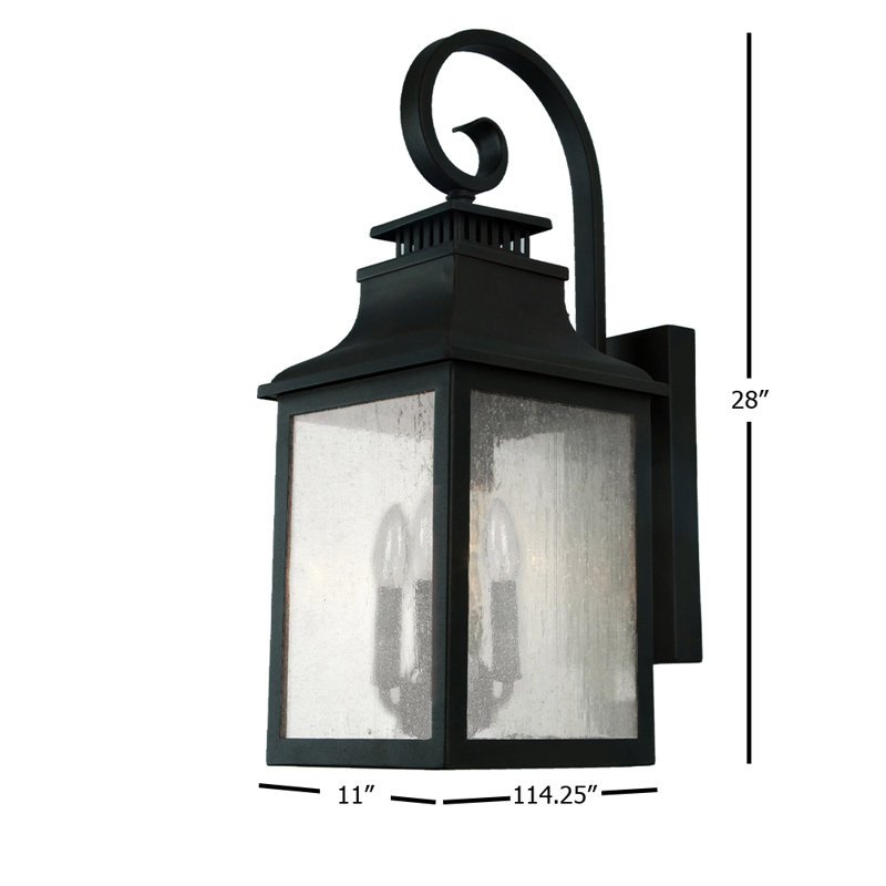 Lanterne murale d'extérieur Raedawn, 31'' H X 14'' W X 18'' D., Noir, 3