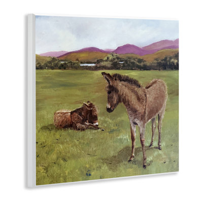 Donkey Duo in Pasture Wall Plaque, design by Patricia Reynolds